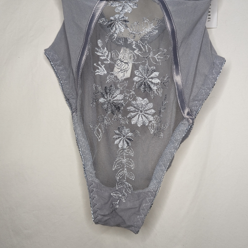 Revolve Kat The Label KTHE-WI121 Bella Bodysuit Steel Size S - Picture 3 of 9